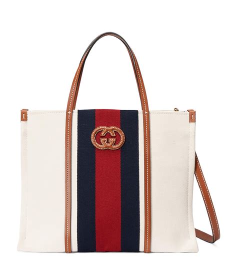 gucci 605614|Children's canvas Web tote bag in White Fabric .